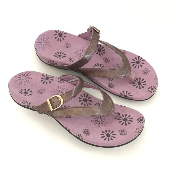 VIONIC Rosemary Orthotic Sandals Purple and Metallic Bronze Women’s Size 7 - Picture 1 of 16